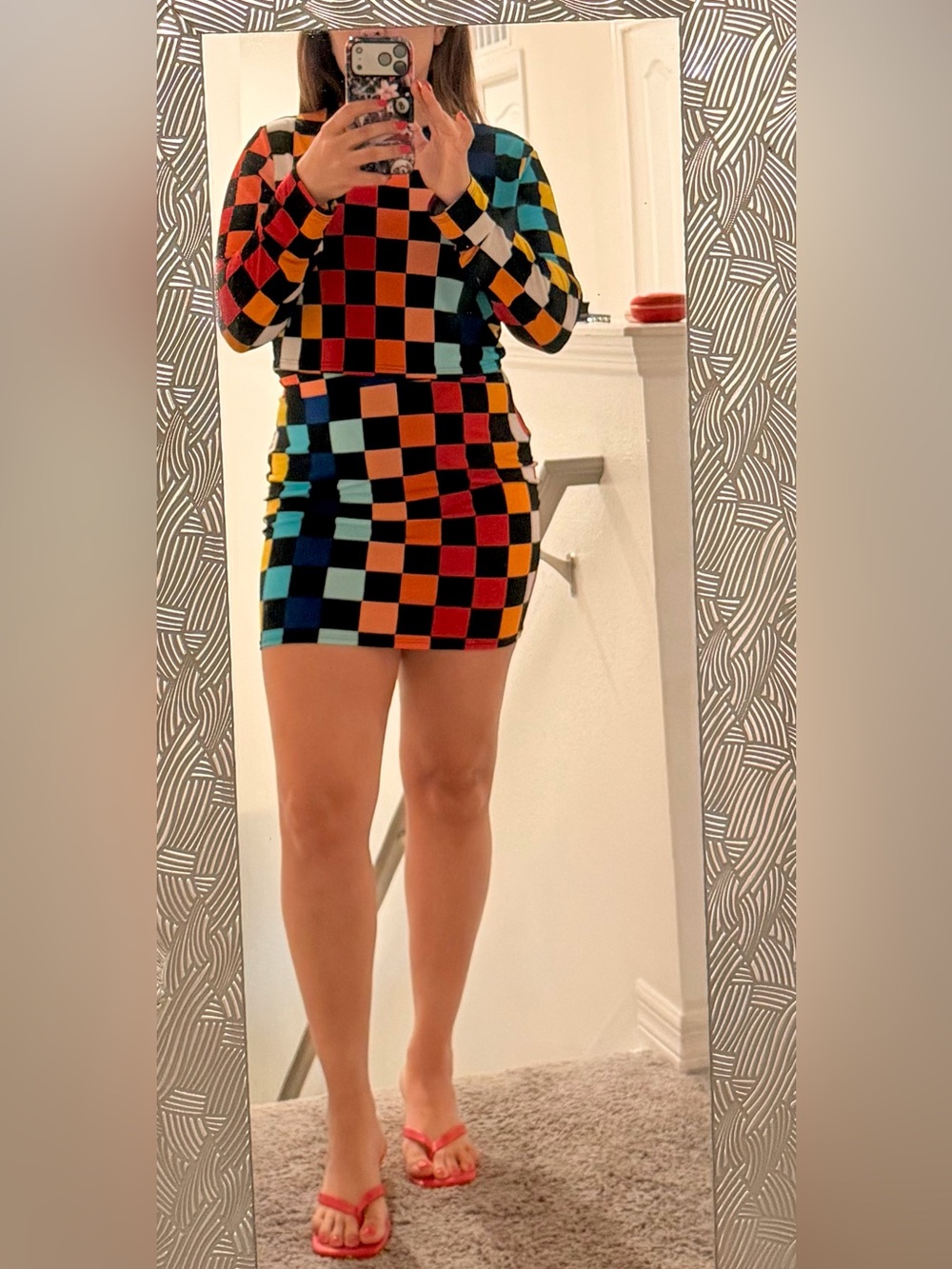Colorblock Checkerboard set 2 pieces
